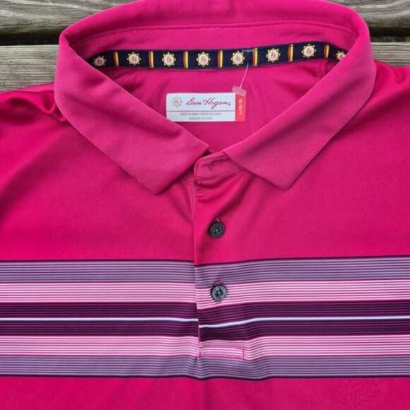 Ben Hogan Men's Performance Pink Golf Polo - Large - Picture 2 of 7